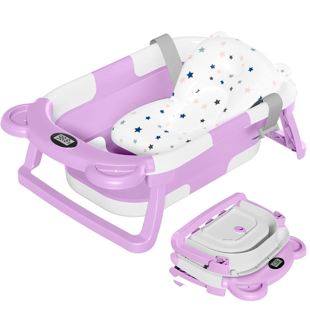 TPN Collapsible Baby Bathtub folded for compact storage and space-saving setup