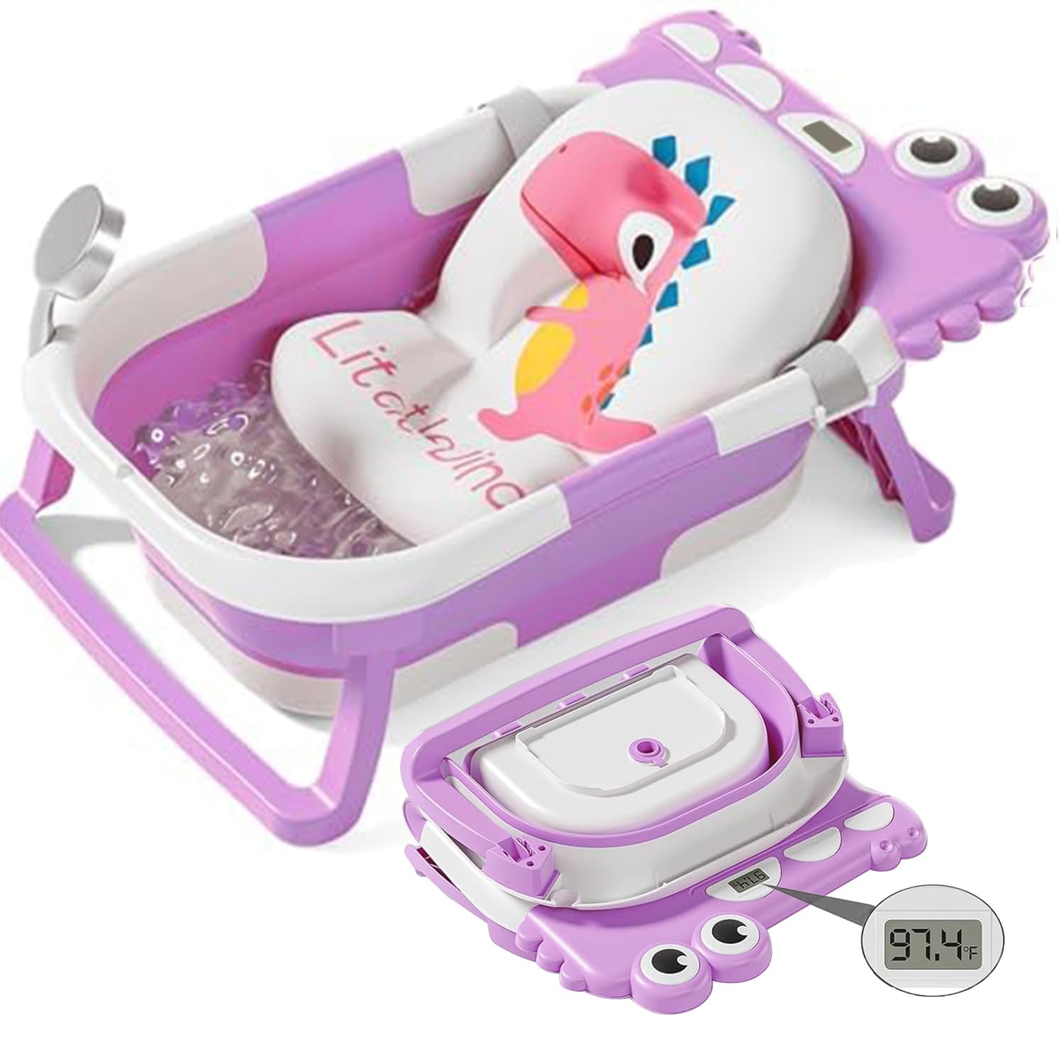 TPN collapsible baby bathtub folded view shows space-saving storage.