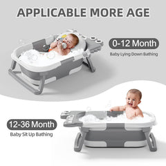 TPN collapsible baby bathtub fully assembled ready for bath time with stability