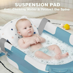 TPN collapsible baby bathtub grooves shown for hanging to dry.