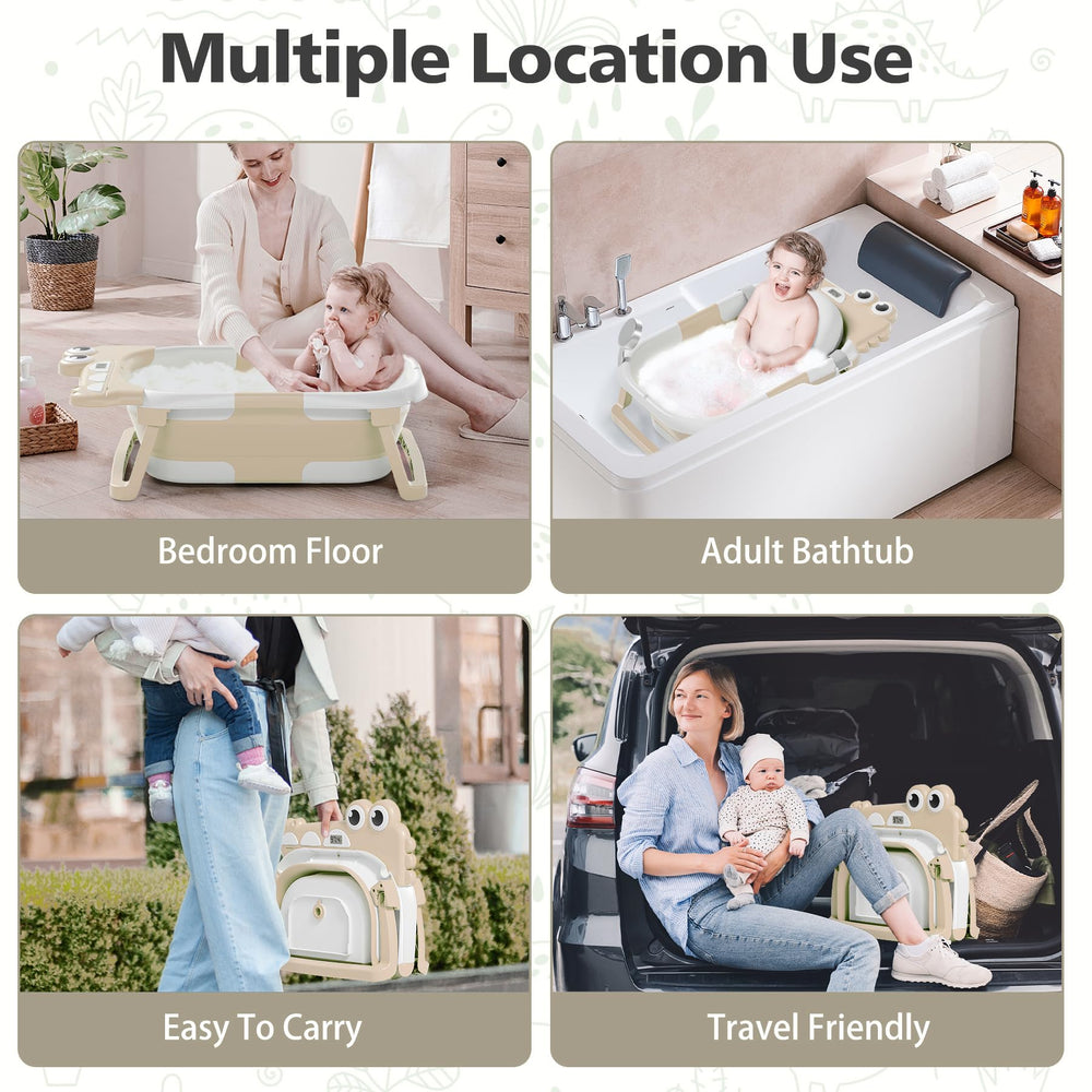 TPN collapsible baby bathtub non-slip base ensuring secure bath time.