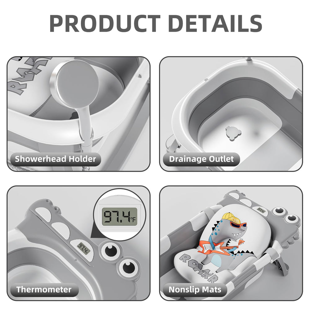 TPN collapsible baby bathtub non-slip base enhances safety and steadiness