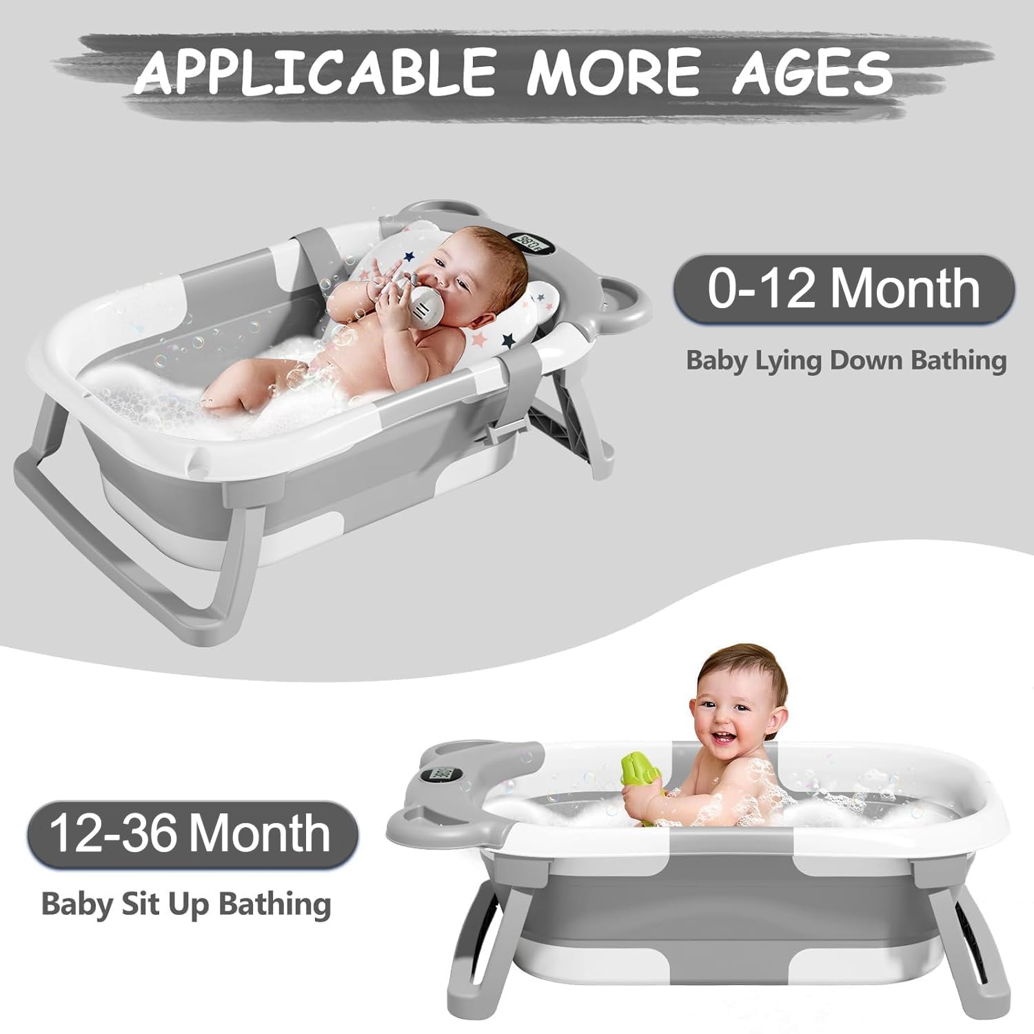 TPN collapsible baby bathtub cushion provides soft, safe spine support.