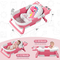 TPN collapsible baby bathtub thermometer display lets you monitor bath temperature