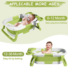 TPN collapsible baby bathtub thermometer display provides real-time temperature guidance.