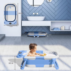 TPN collapsible baby bathtub wide-space design supports newborn to toddler baths