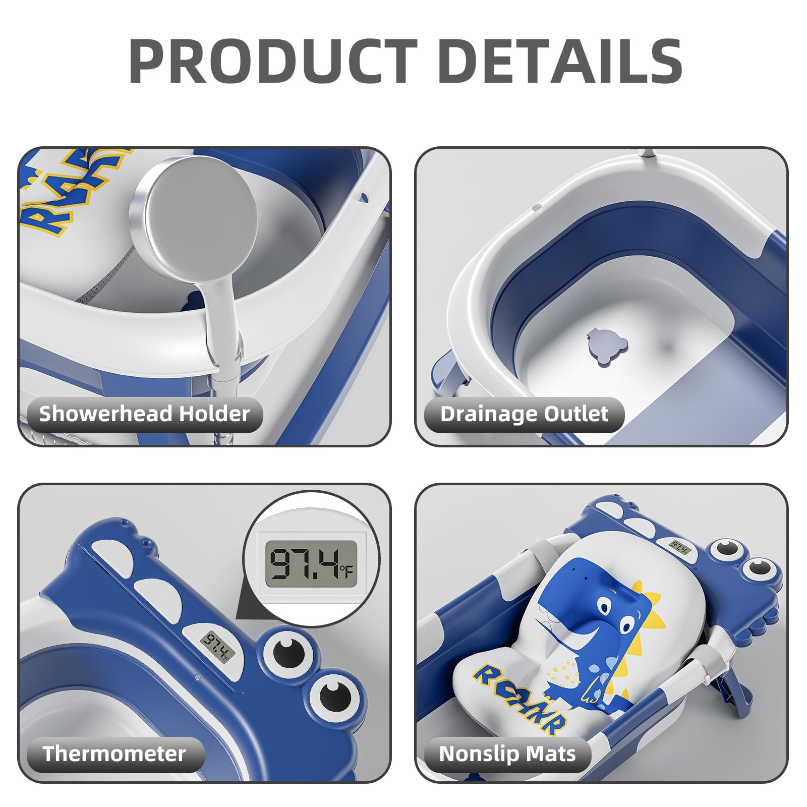 TPN secure-bathing design buckles ensure stable positioning