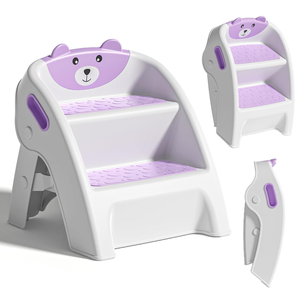 TPN toddler step stool anti-slip base ensures stable bathroom use for toddlers.