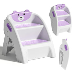 TPN toddler step stool anti-slip base ensures stable bathroom use for toddlers.