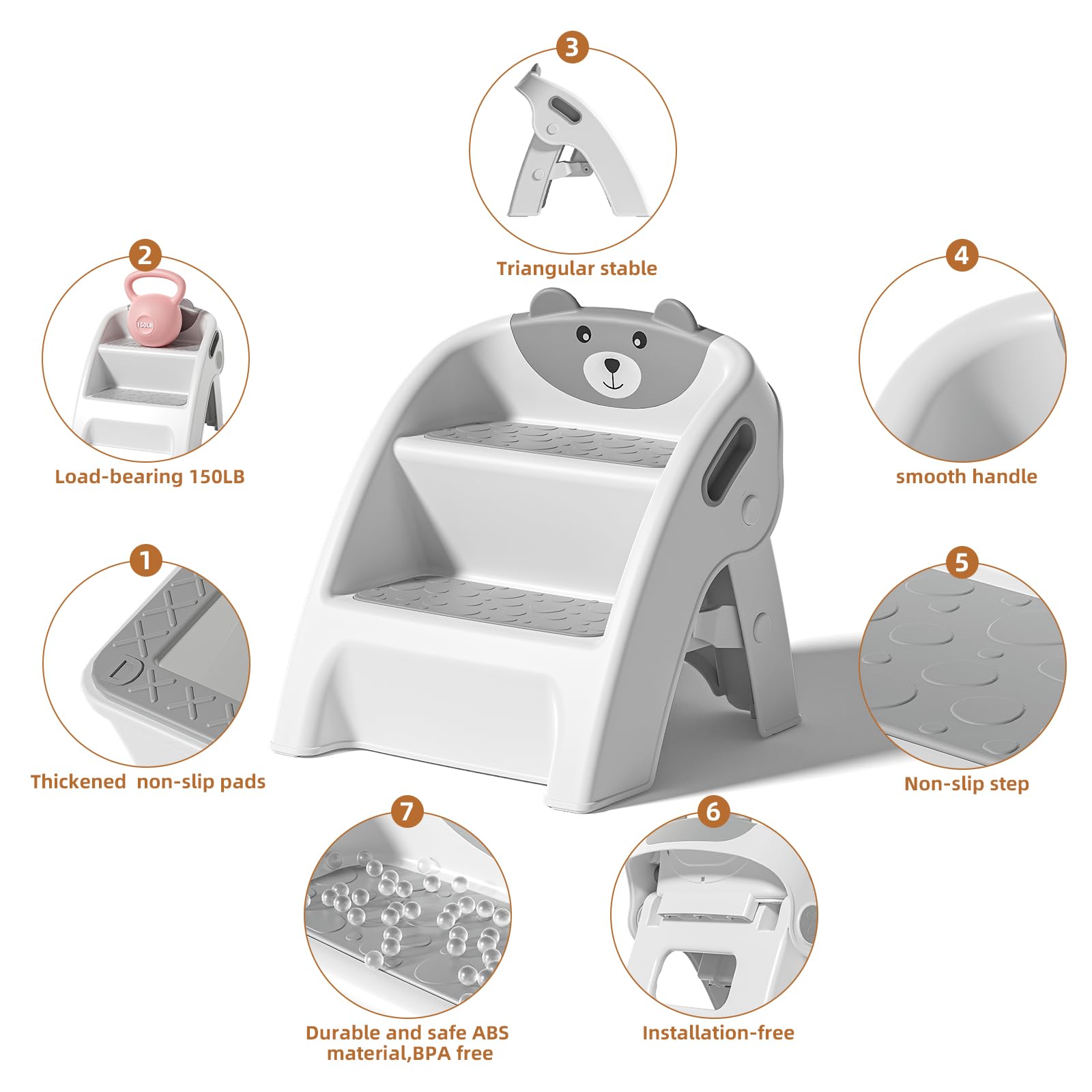 TPN Toddler Step Stool gray at sink promotes handwashing routines