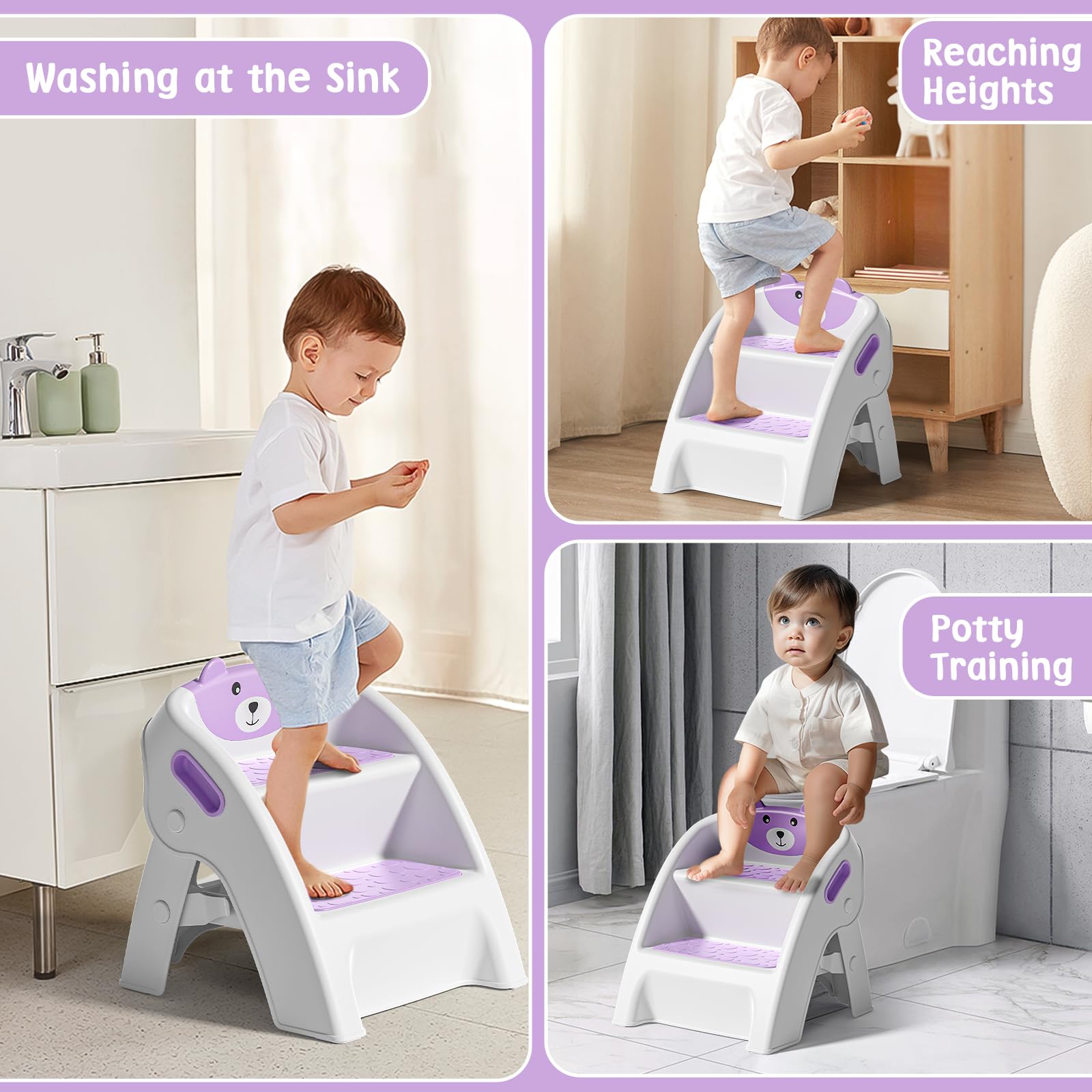 TPN step stool with easy-grip handles aids safe transfers at the sink.