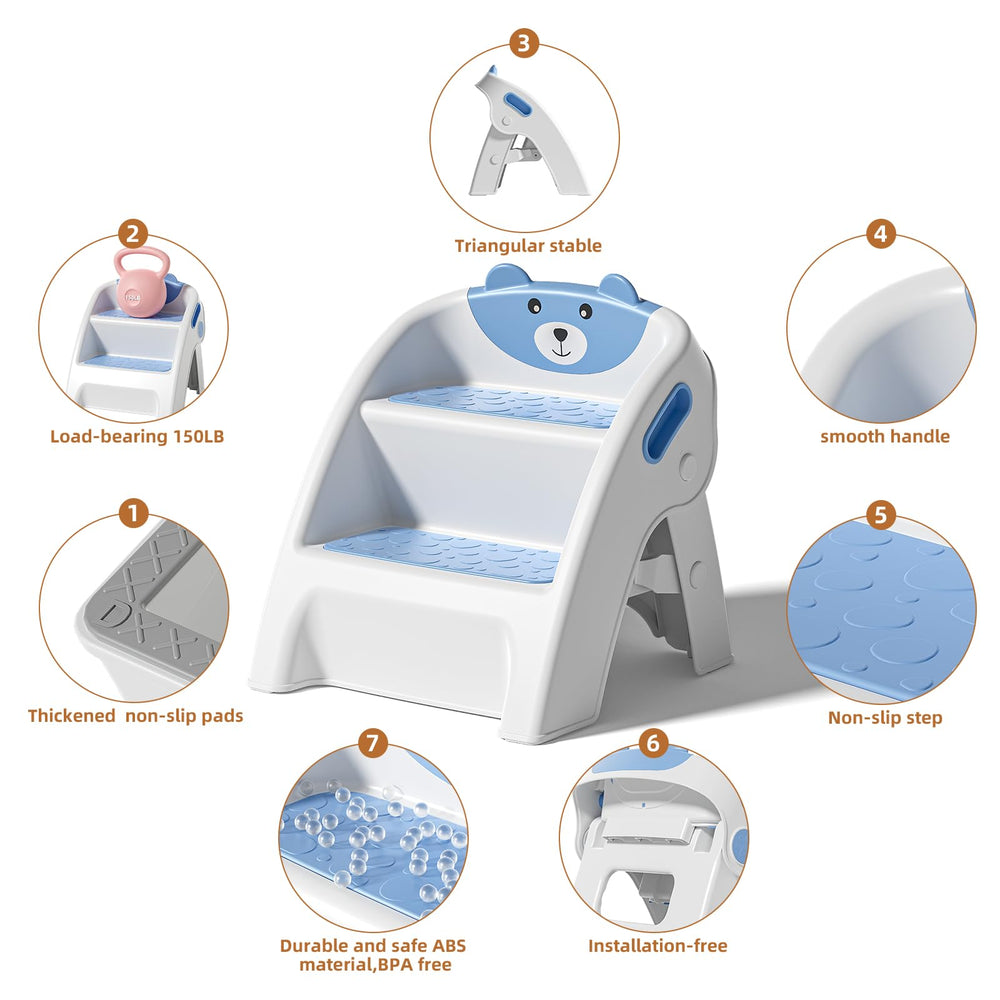TPN toddler stool handles provide easy grip during daily tasks.
