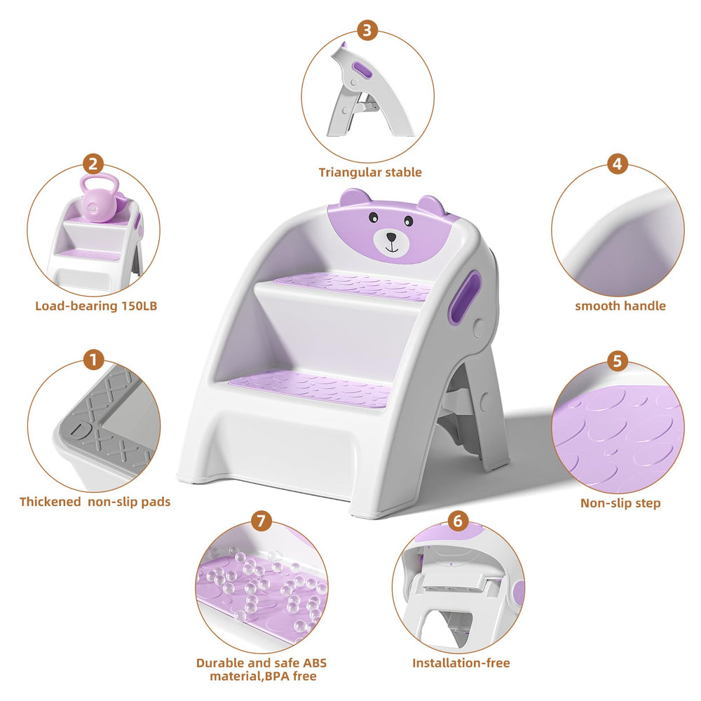 TPN potty-training stool supports independent routines with stable height.