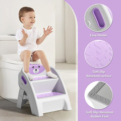 TPN step stool with wide steps supports steady footing during potty training.