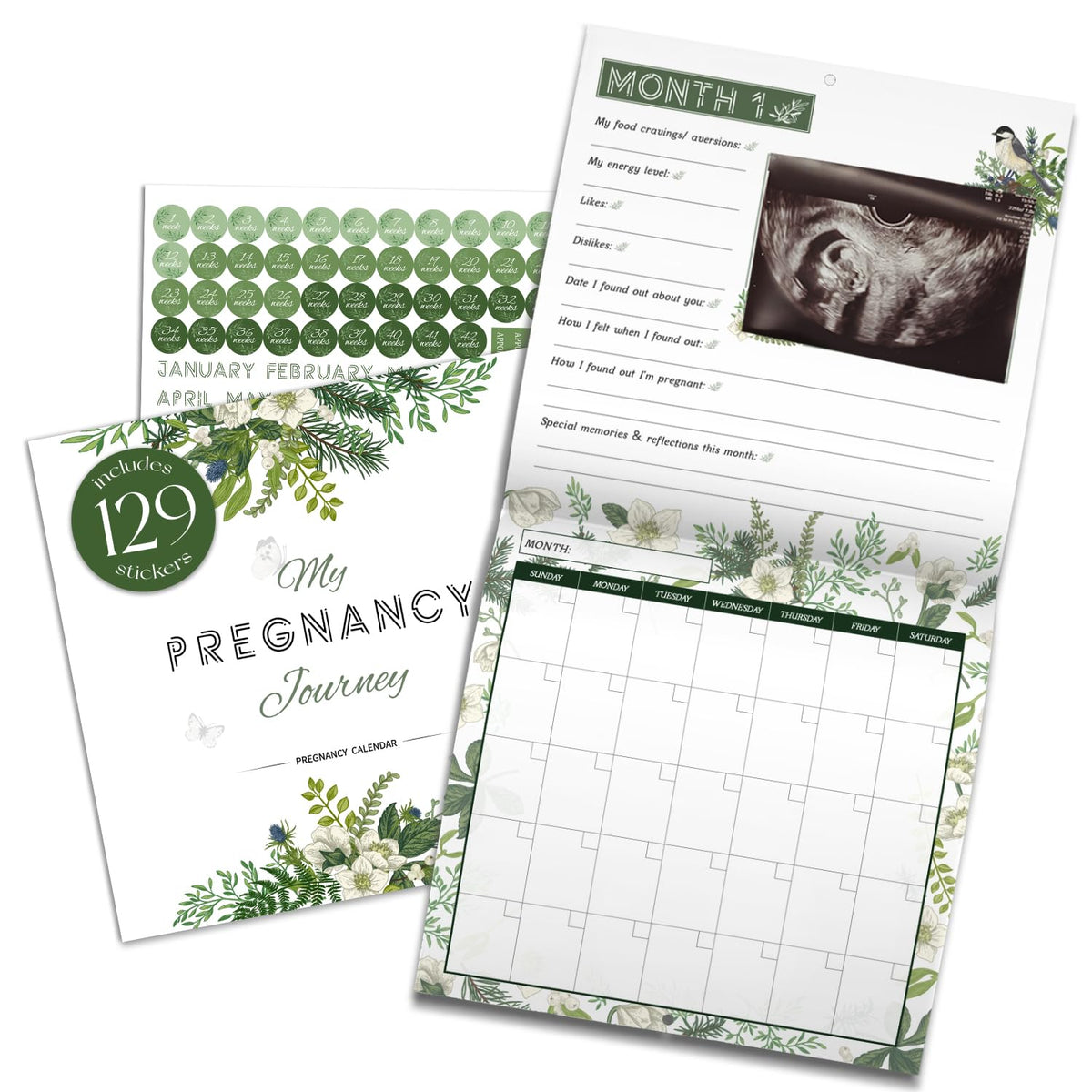 TQQBUU pregnancy calendar front cover with a gift-ready gender-neutral design