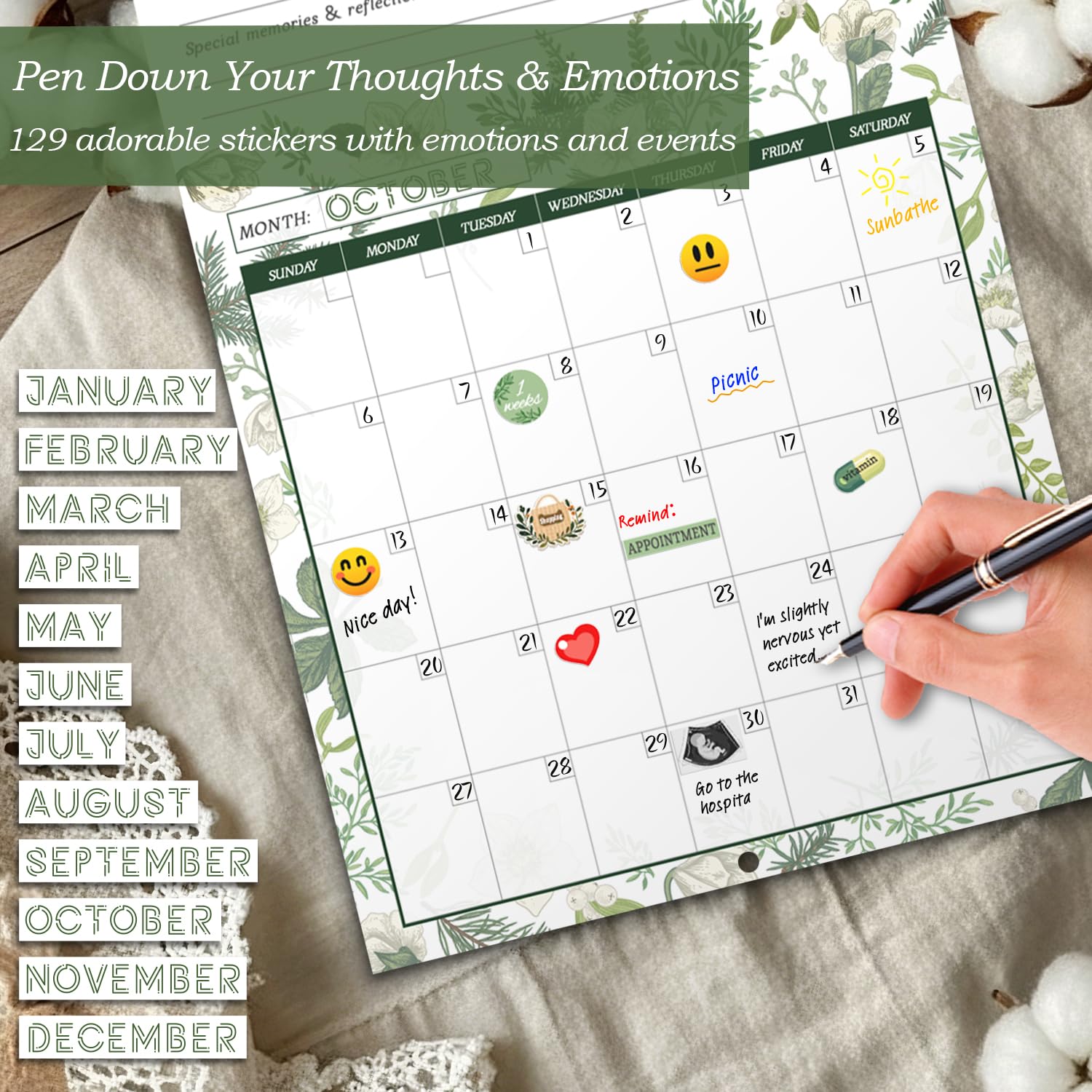 TQQBUU calendar stickers collection adds joy to journaling