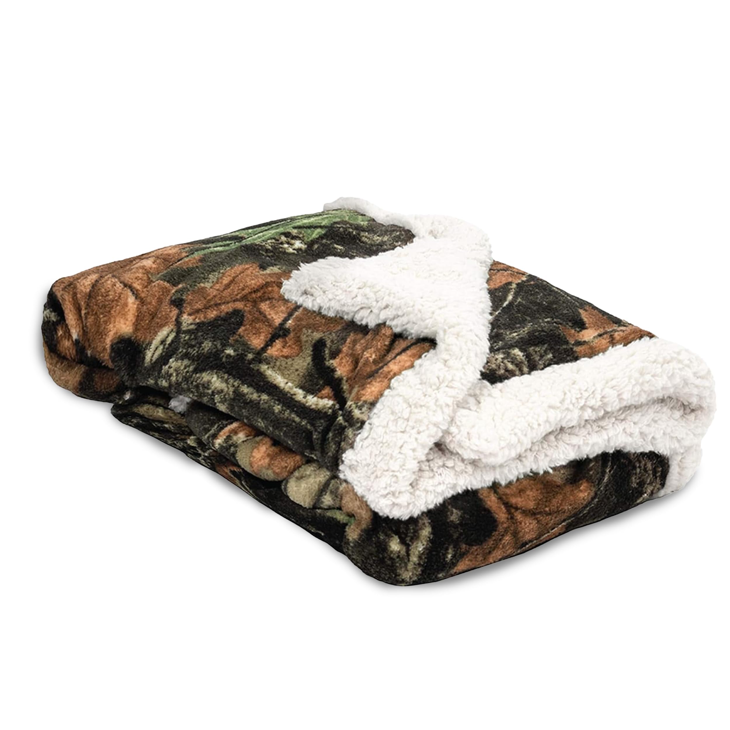 TrailCrest baby camo blanket front view with camo fabric for cozy warmth