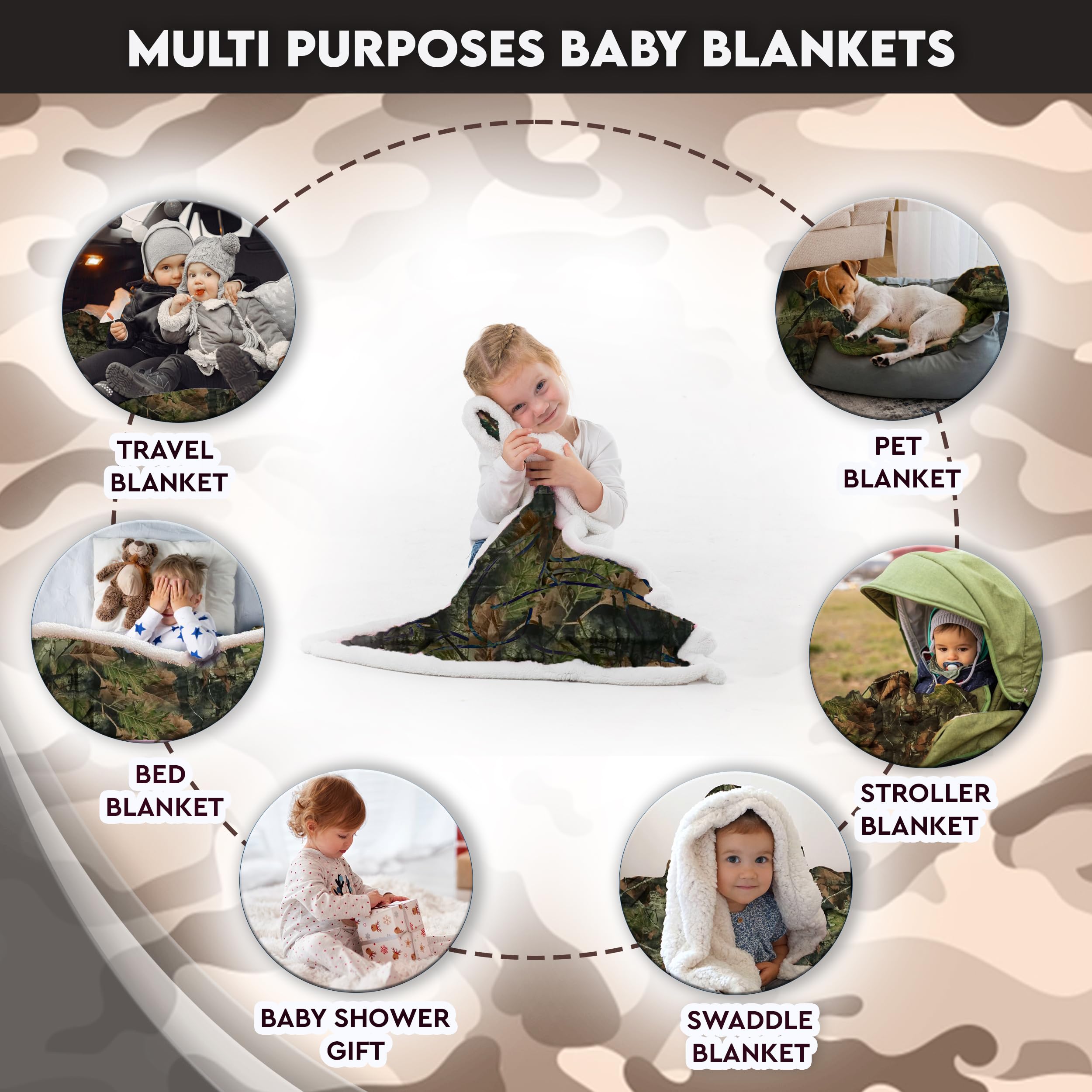 TrailCrest baby camo blanket machine washable for easy care