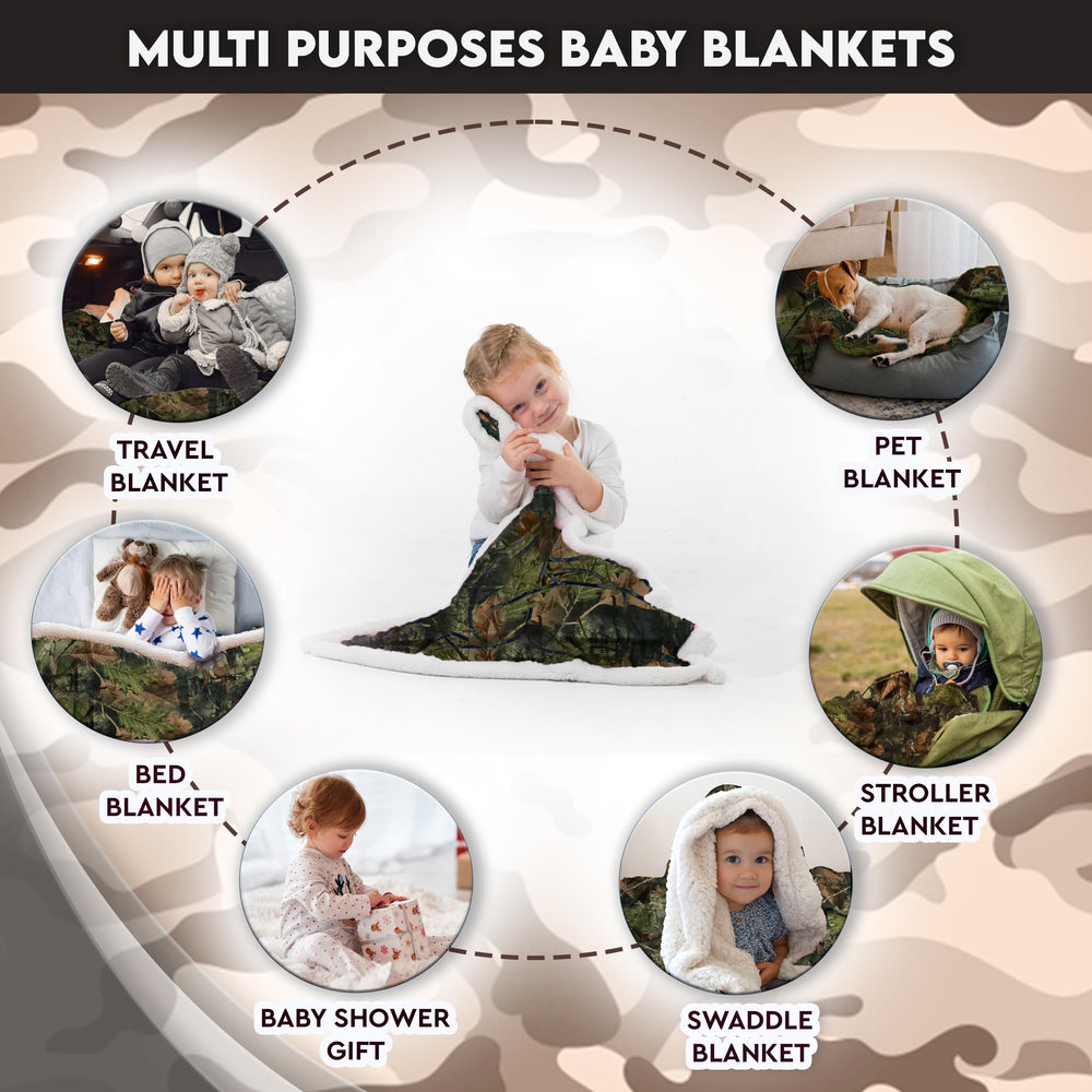 TrailCrest baby camo blanket machine washable for easy care