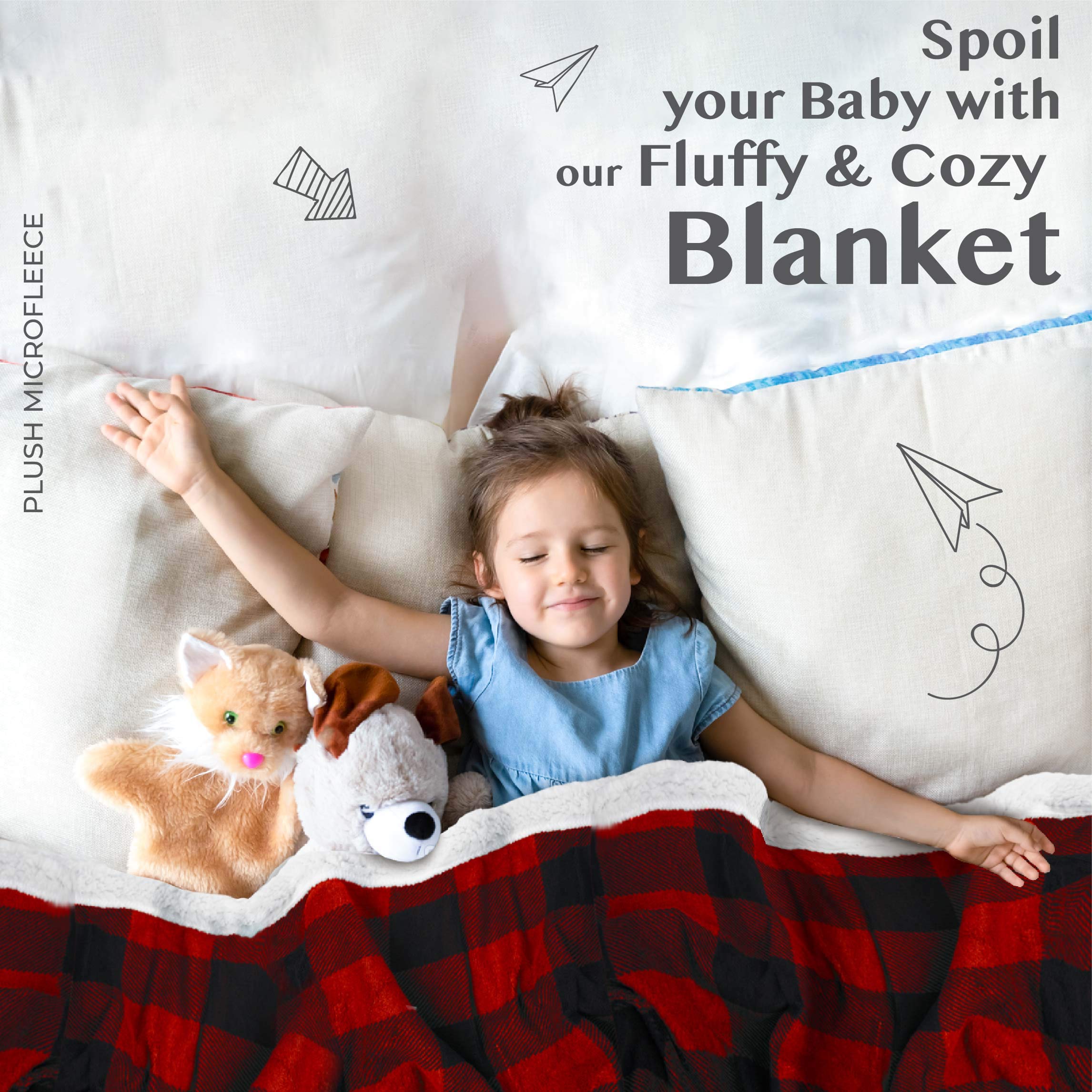 TrailCrest cozy plaid blanket provides tactile softness for bedtime routines.