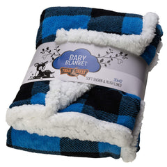 TrailCrest Ultra Soft Sherpa Fleece Plaid Baby Blanket front view shows plush warmth