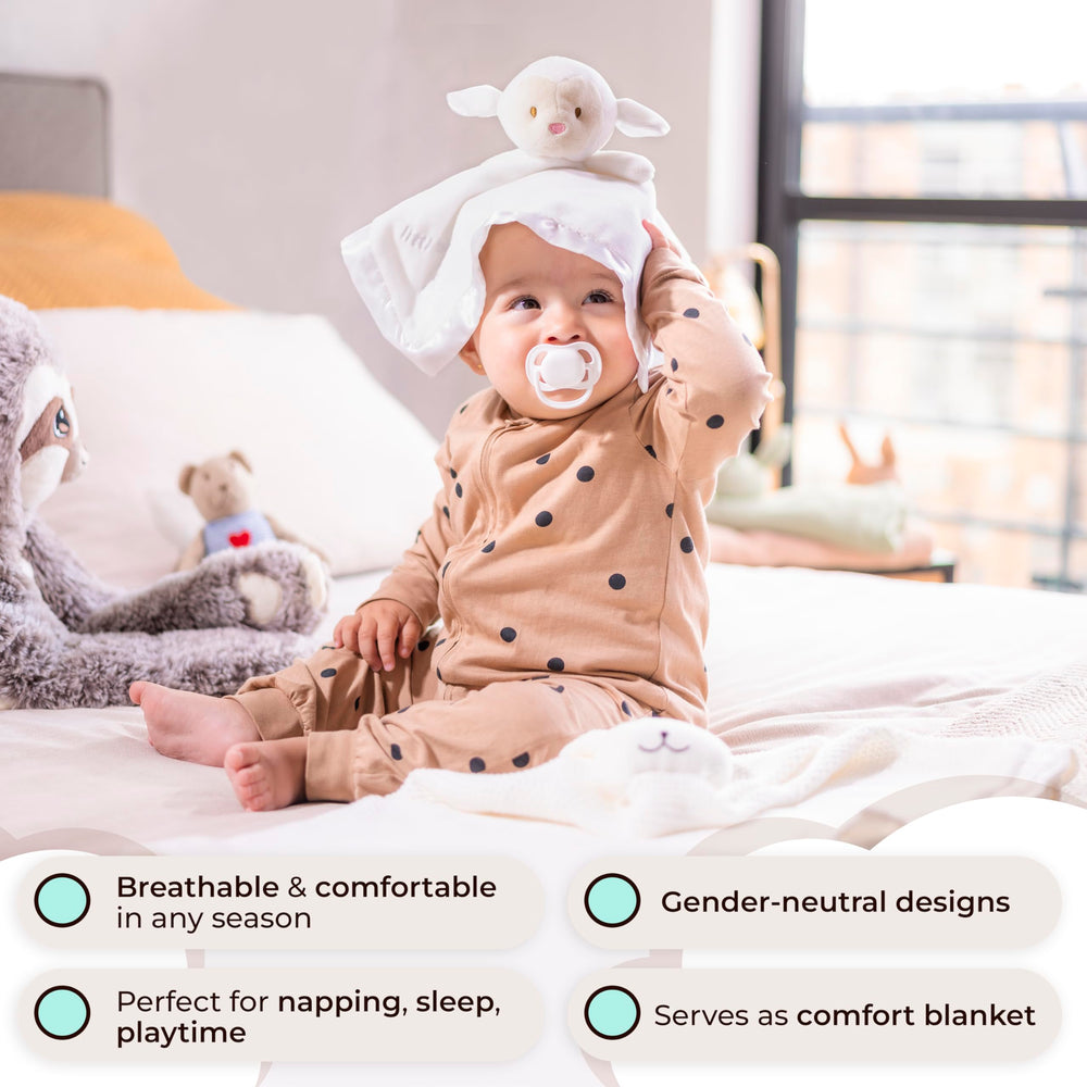 TRANQUIL KIDDO organic cotton lamb plush highlighting skin-friendly cuddle