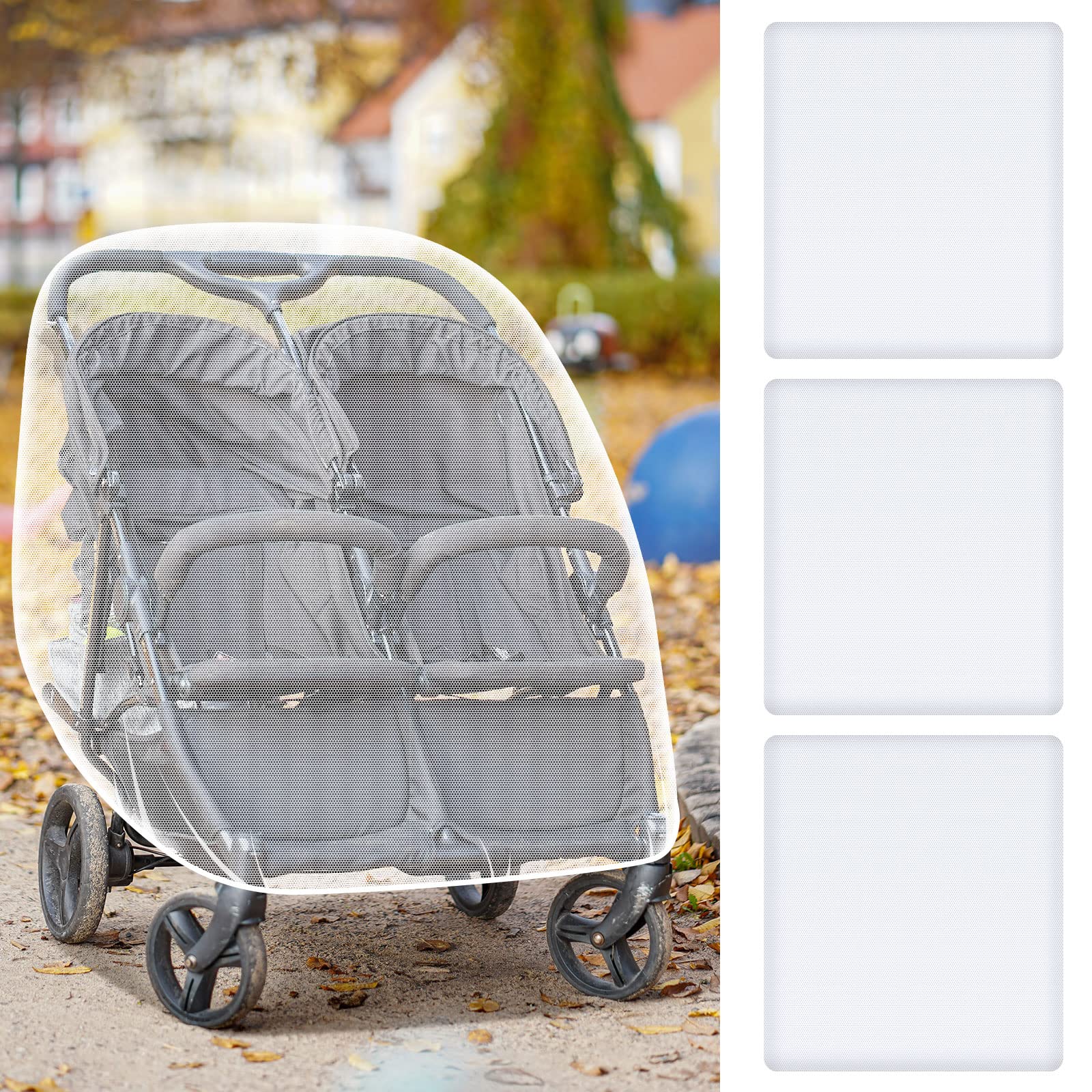 Tranqun double-stroller mosquito net provides protective coverage on trips against insects