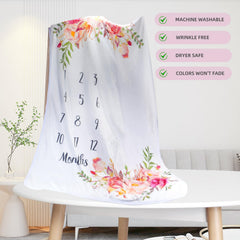 TRASUN baby milestone blanket floral backdrop supports girl or boy photography sessions