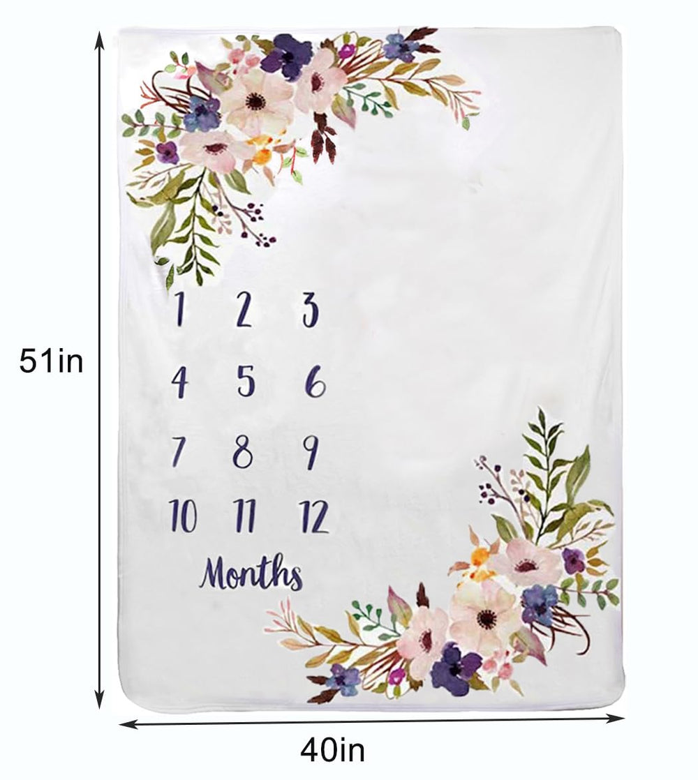 TRASUN soft floral baby blanket offering skin-friendly comfort for naps and photos.