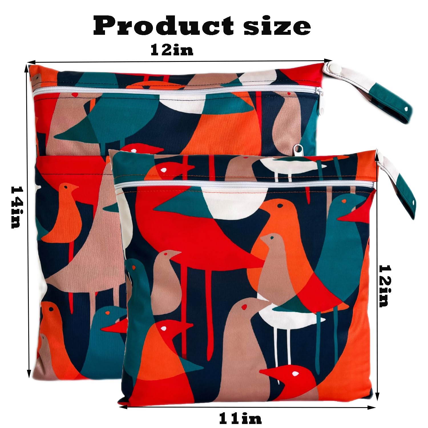 TRASUN wet dry bag 14x12in zipper detail highlighting leakproof design for organized storage.