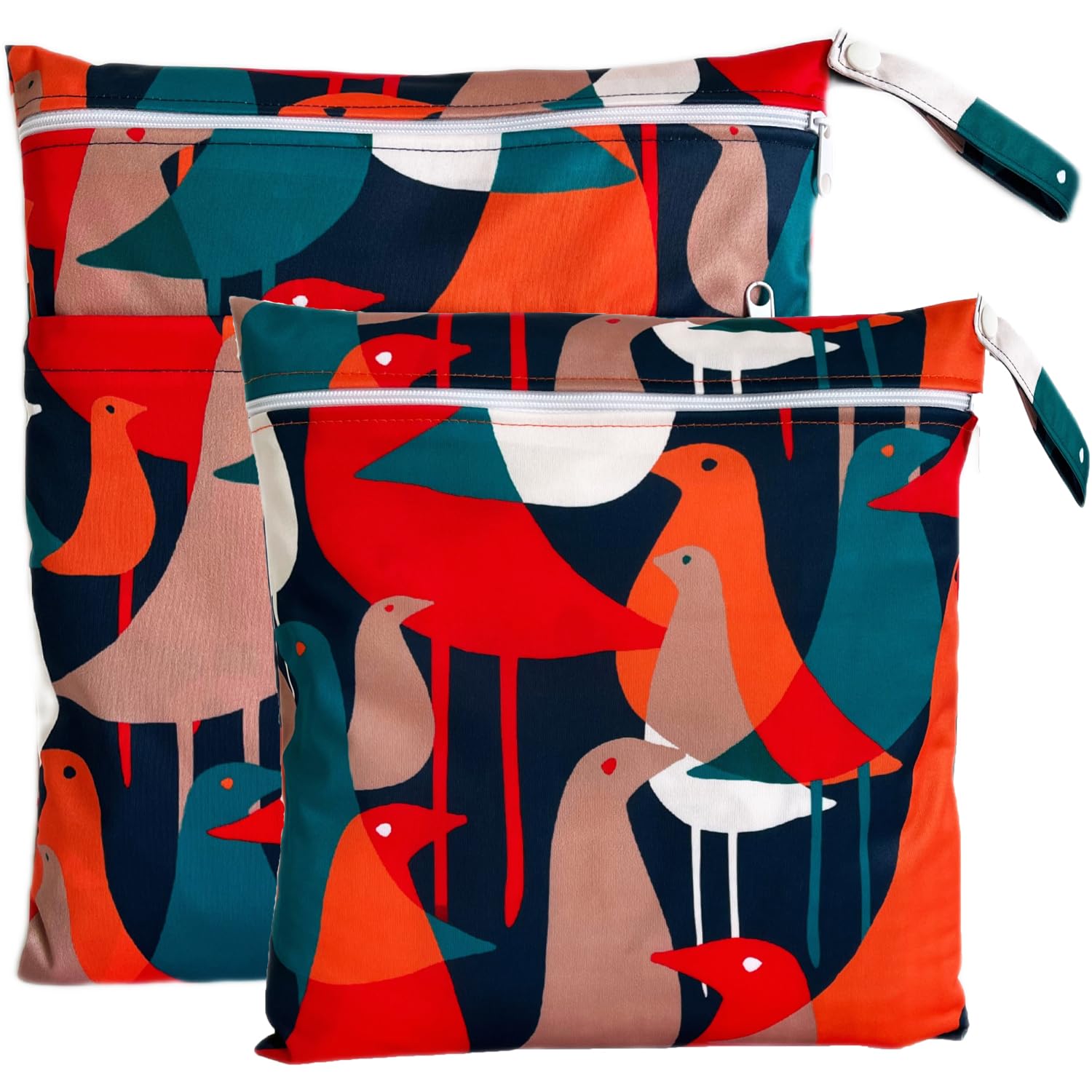 TRASUN wet dry bag 14x12in front view with dual compartments for clean and dirty items.