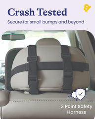 Travel Bug GoldBug mirror installs on headrest without tools for quick setup