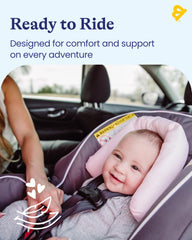 Travel Bug GoldBug soft padding cushions tiny heads during car rides.