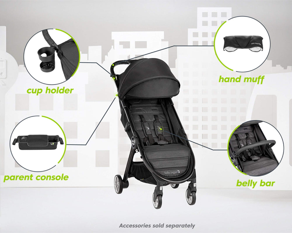 Travel-system-ready City Tour 2 with adapters supports safe, flexible daily errands.