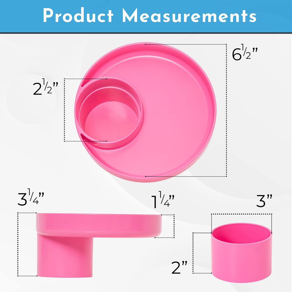 Travel Tray hot-pink-round BPA-free materials support safer travels.