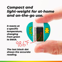 TRAXIT compact travel thermometer fits inside a bag for on-the-go temps