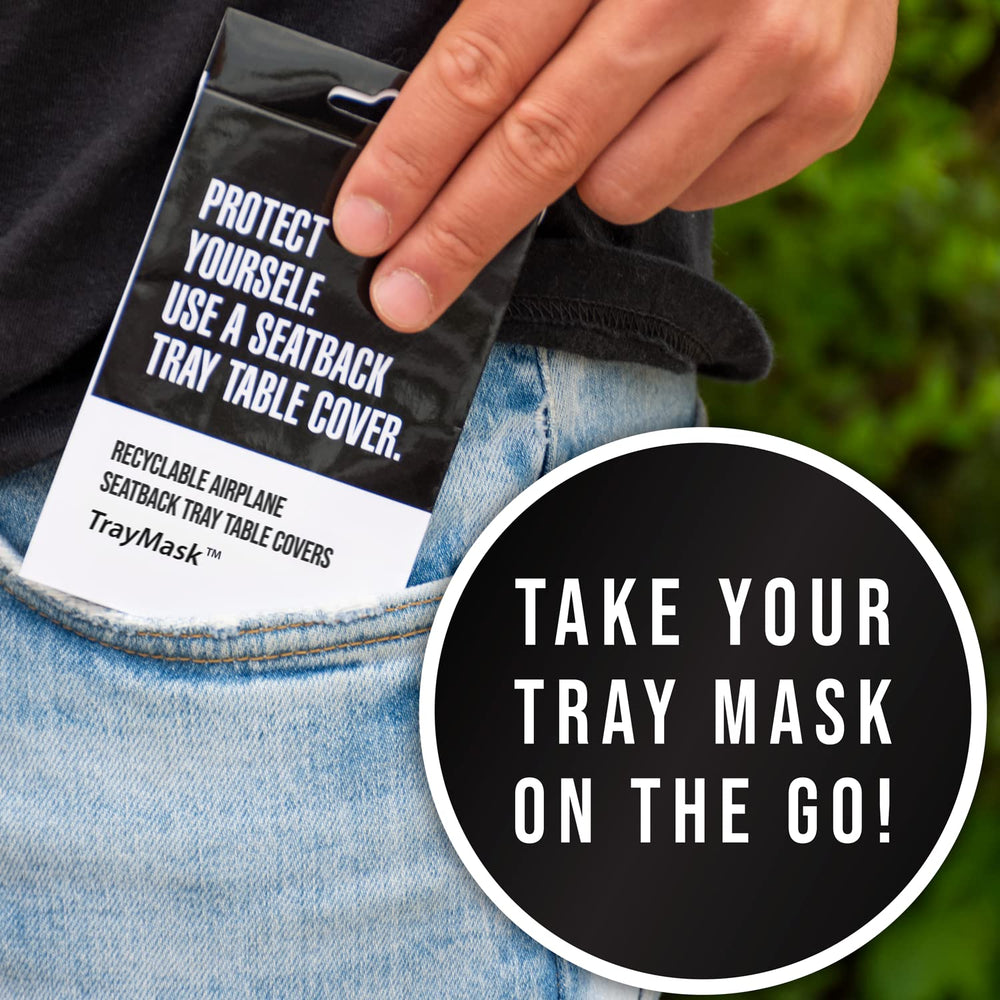 TrayMask doubles as a simple trash bag after meals to reduce mess.
