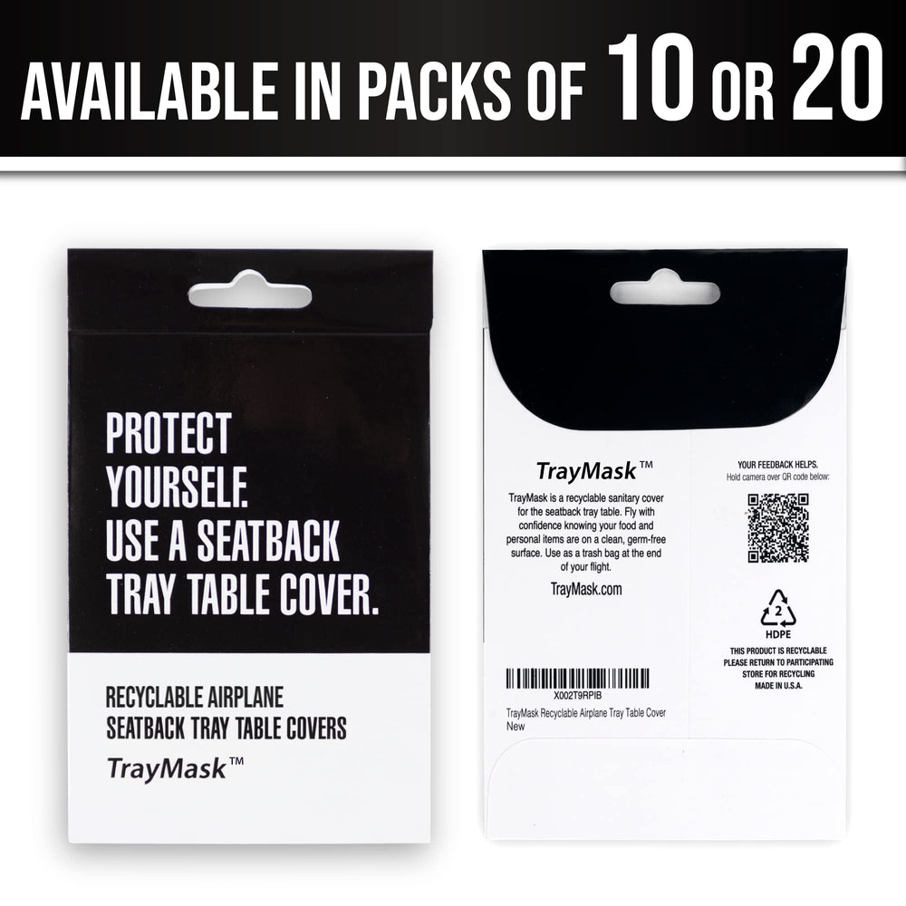 TrayMask is made in the USA from recycled plastic for sustainable travel.