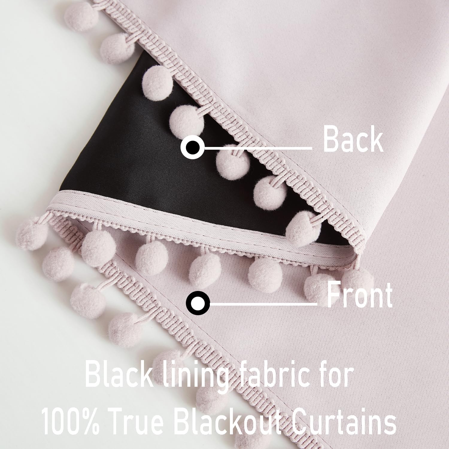 Treatmentex Pompom Pink 52W x 45L panel for full coverage