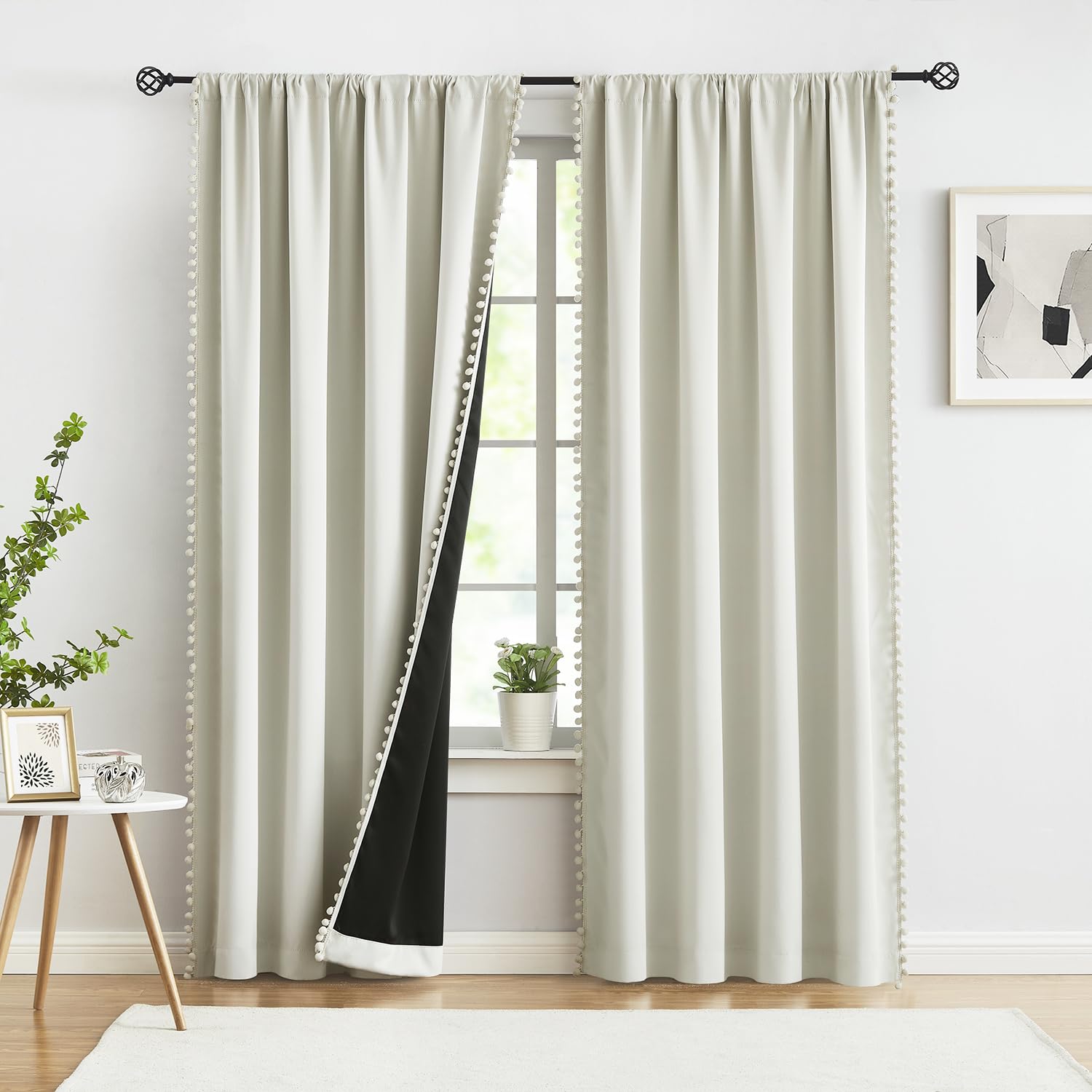 Treatmentex sound dampening blackout curtains in a quiet bedroom environment.