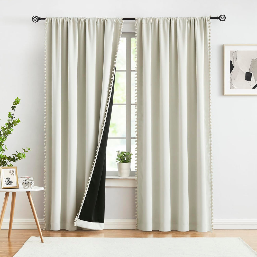 Treatmentex sound dampening blackout curtains in a quiet bedroom environment.