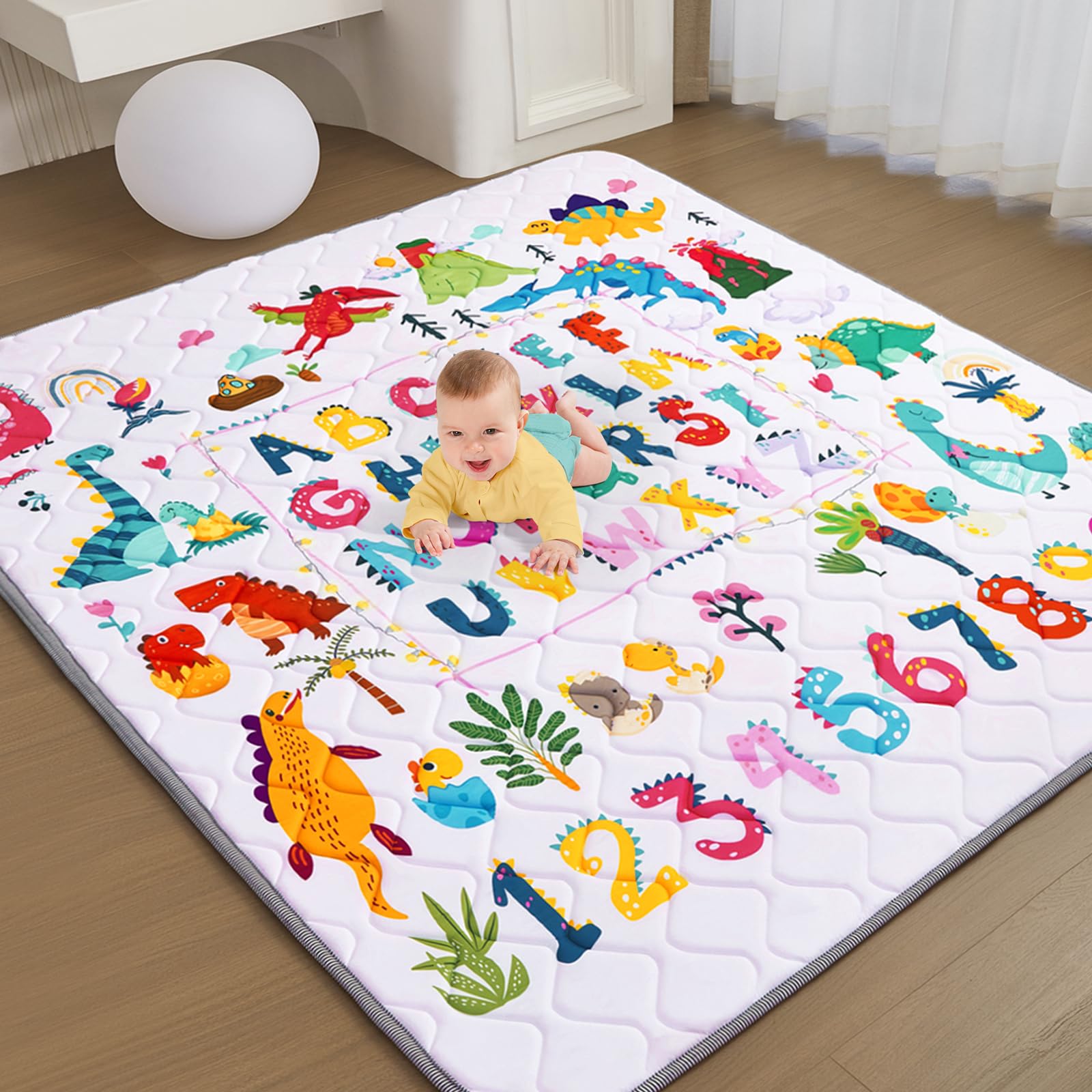 TreeBud Baby Play Mat full view with spacious surface for safe crawling.