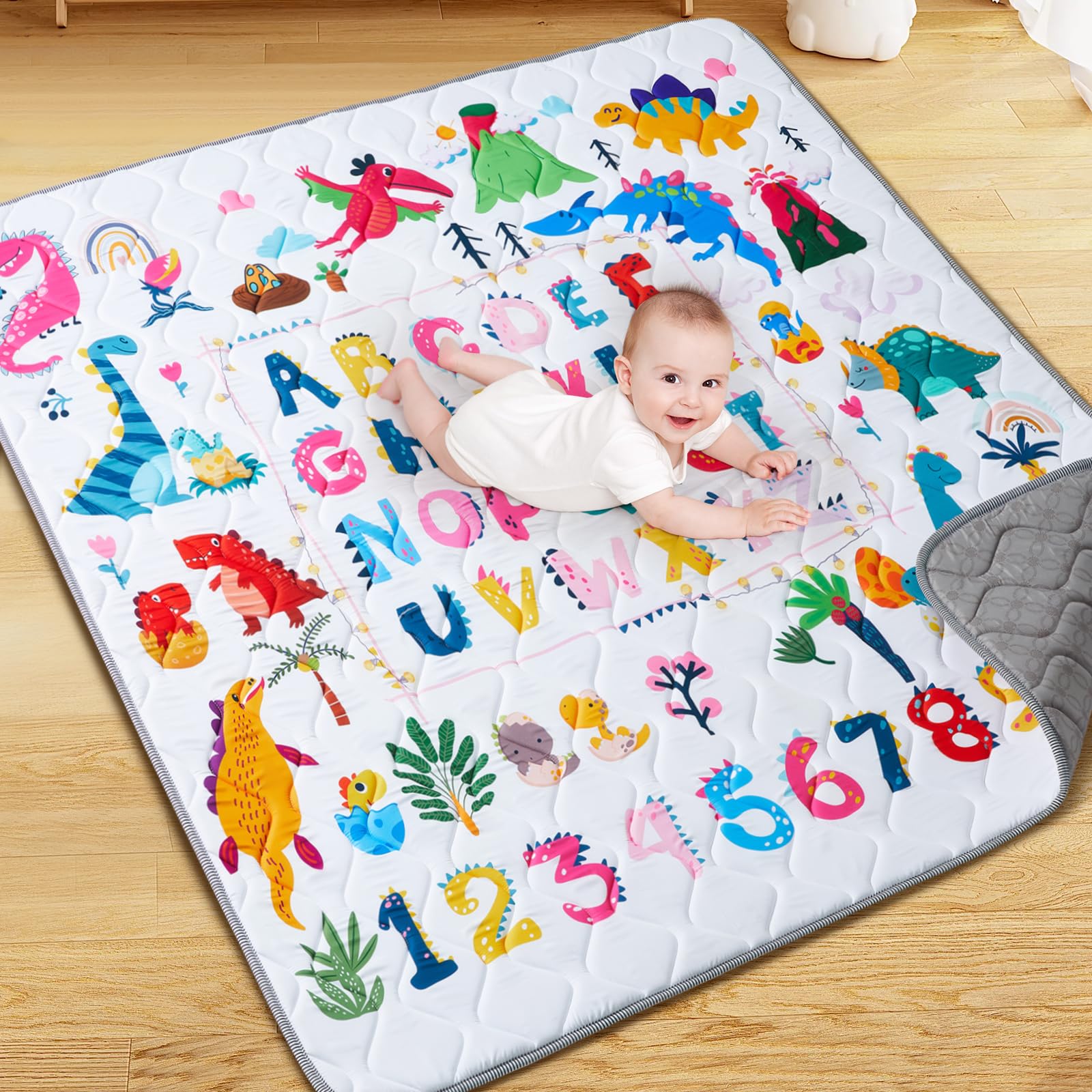 TreeBud Baby Play Mat tummy-time use with thick cushioning.