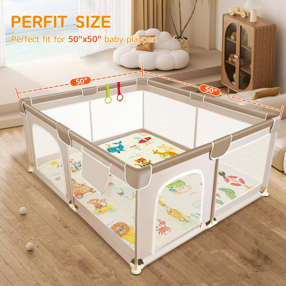 TreeBud play mat waterproof top resists spills for quick cleanup