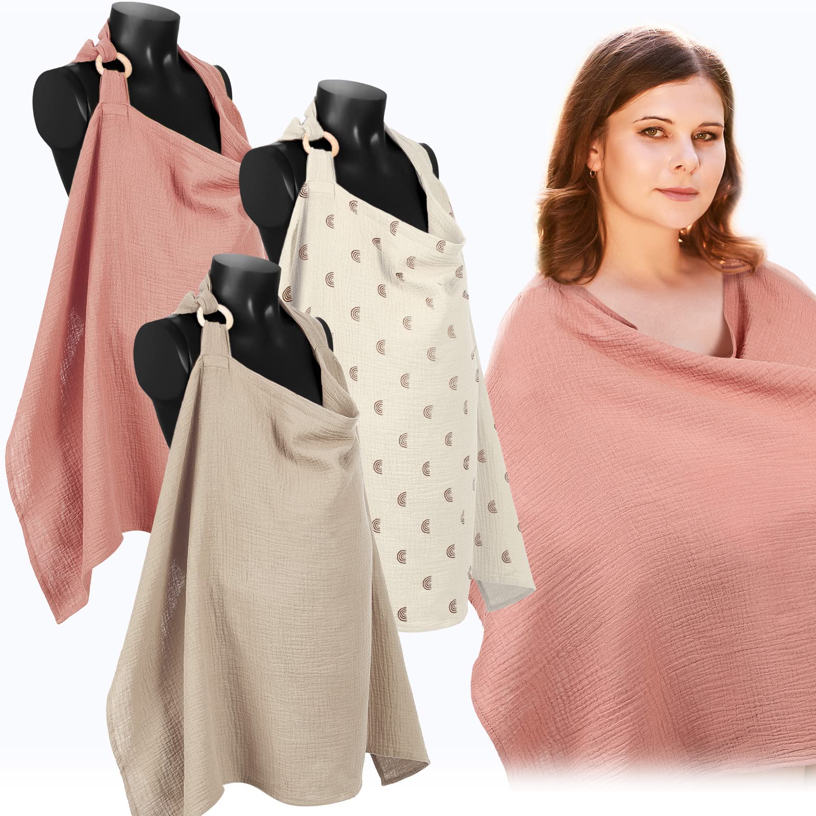 Treela nursing cover: soft muslin fabric close-up showing breathable comfort.