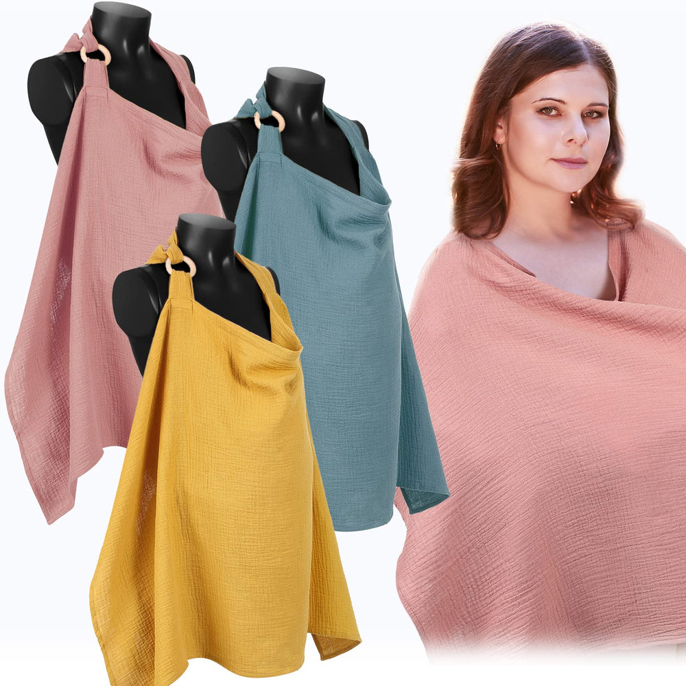 Treela nursing cover 3pc set in rustic color offers versatile mom-baby cover options