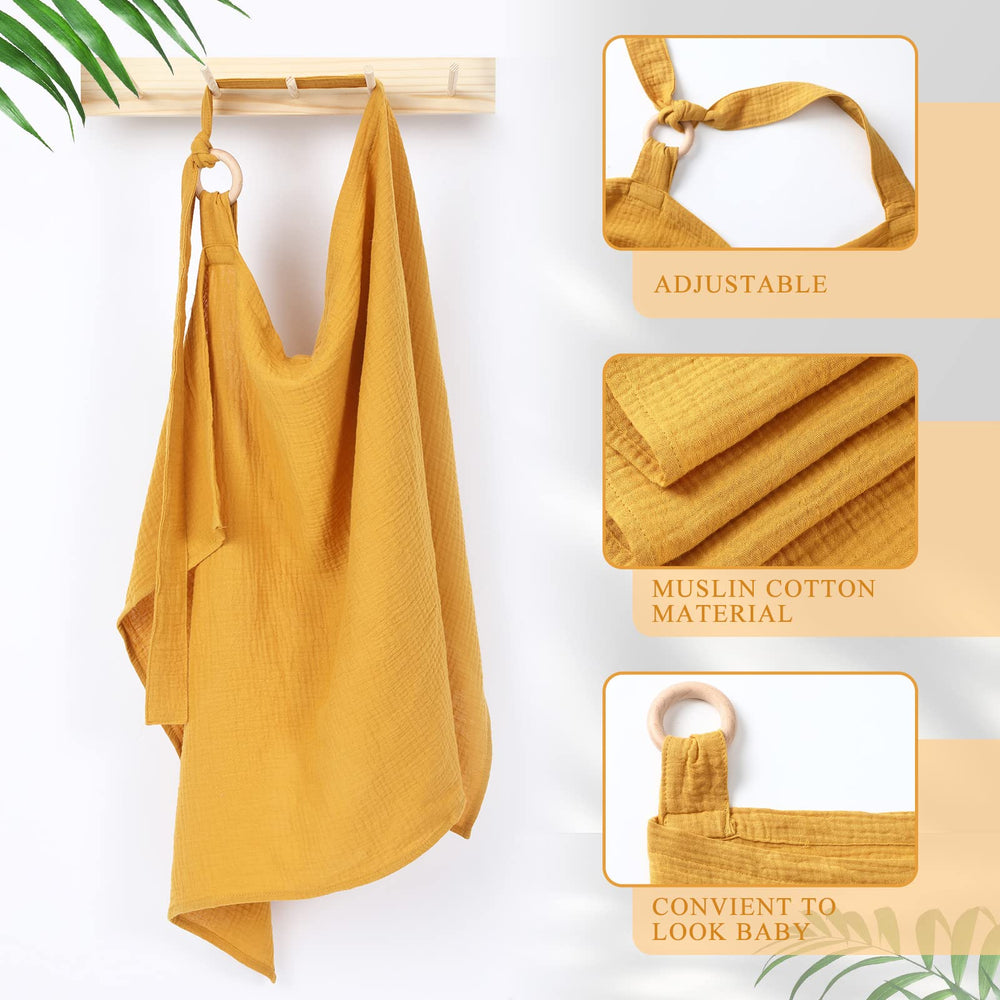 Treela nursing cover adjustable neck strap demonstrates easy height adjustment for comfort