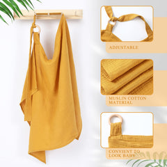 Treela nursing cover adjustable neck strap demonstrates easy height adjustment for comfort
