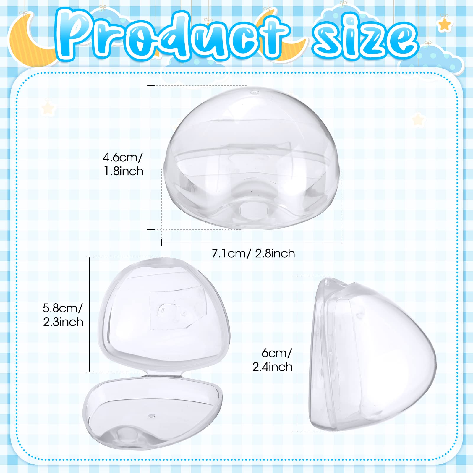 Treela pacifier case clear container open view lets you see contents at a glance