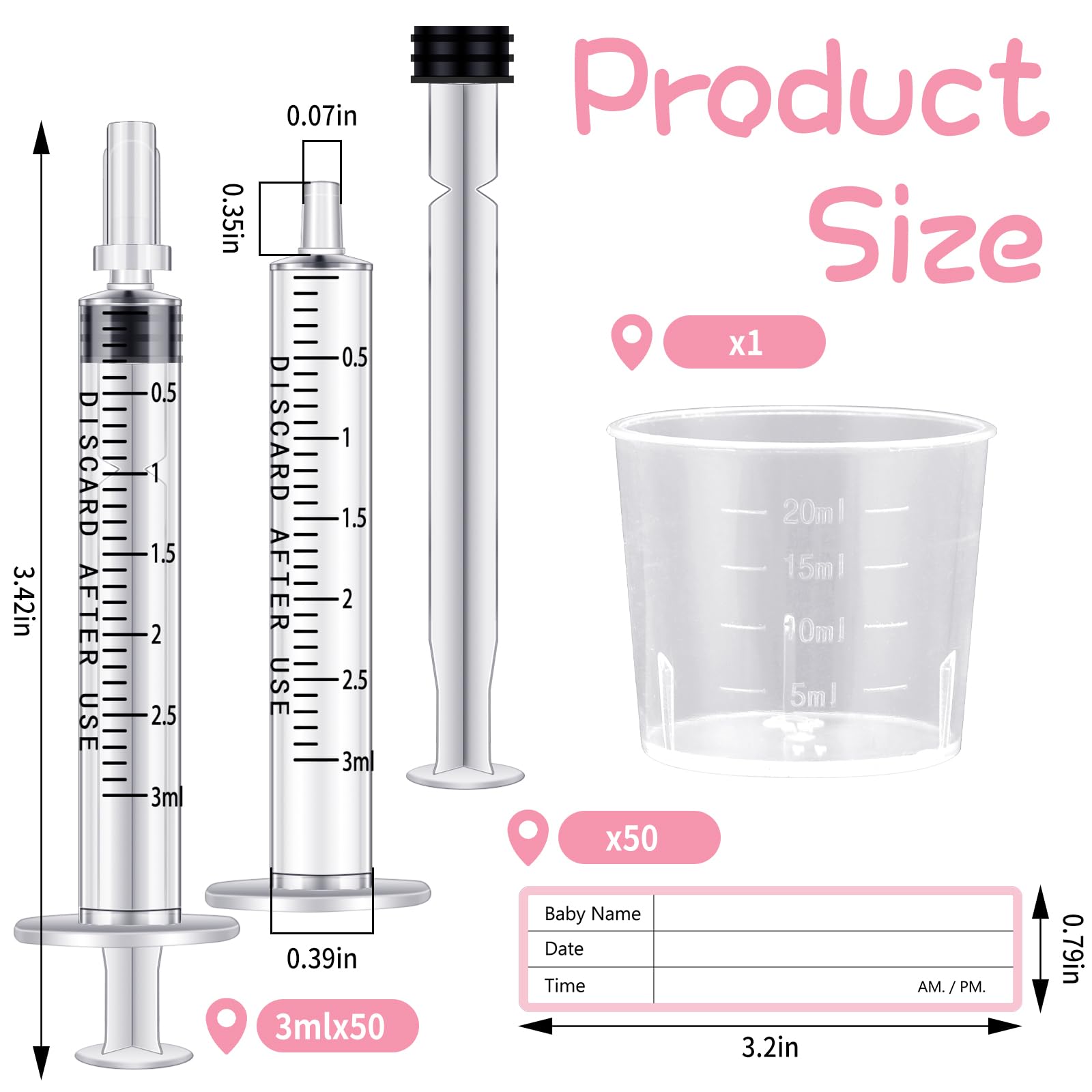 TrelaCo 3ml colostrum syringes with caps for safe, sterile collection.